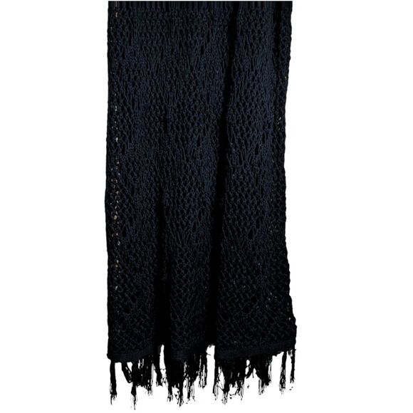 Women's Torrid Black Crochet Fringe Tank Beach Dress, Size 4XL - Picture 3 of 5